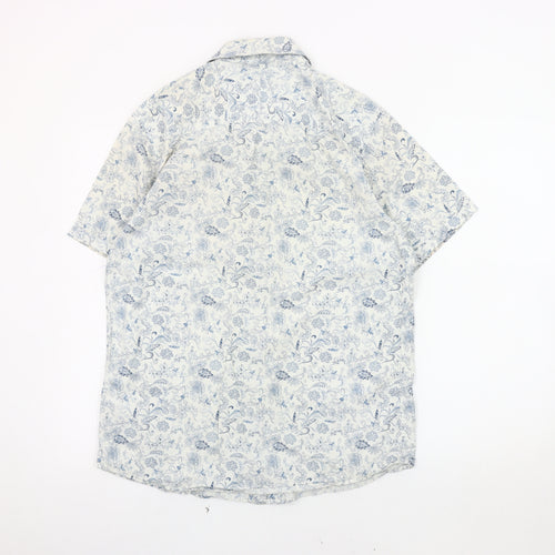 Jeff Banks Men's Blue Floral Shirt, Casual S