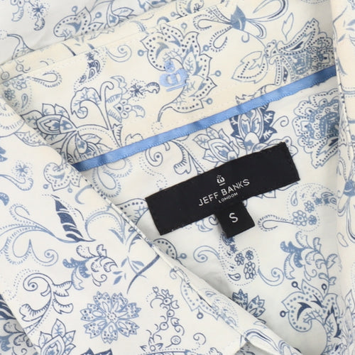 Jeff Banks Men's Blue Floral Shirt, Casual S