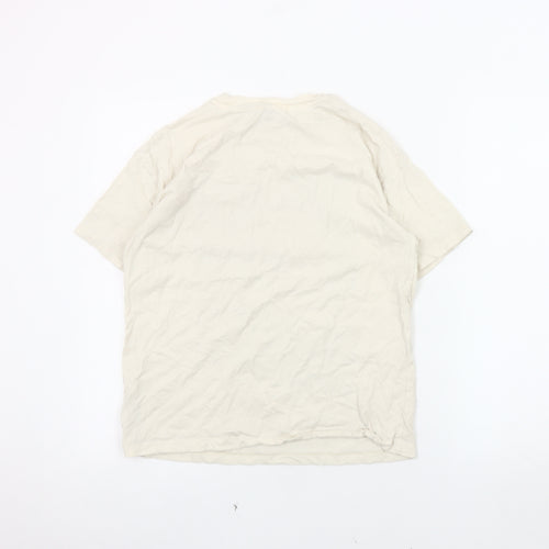 Pull & Bear Unisex Beige Art T-Shirt, Size S, Casual