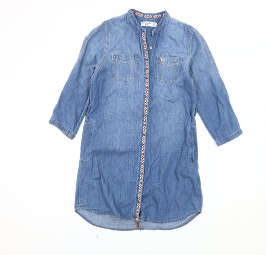 Abercrombie Girls Blue Denim Shirt Dress Size 11-12