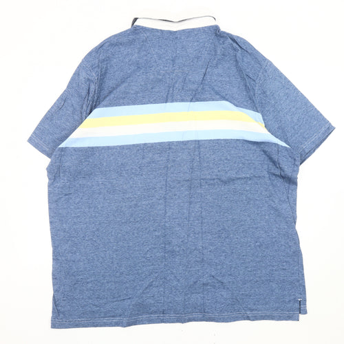 Maine New England Men's 2XL Blue Striped Polo Shirt