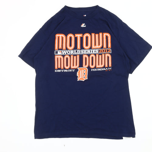 Majestic Blue Men's L Sports Graphic T-Shirt