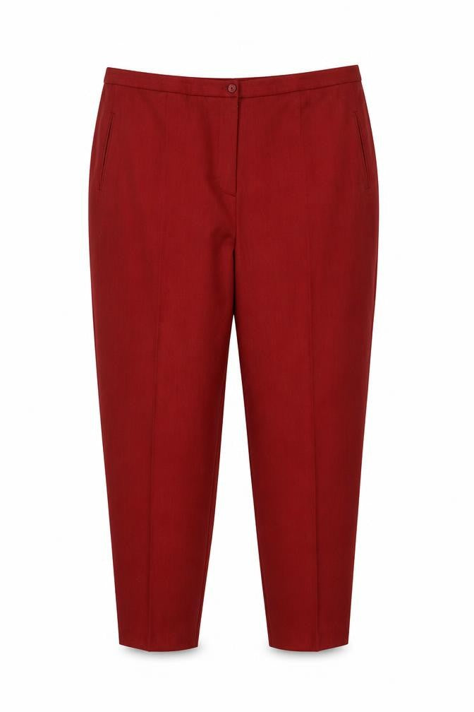 Front view of Essence Women's Red Trousers, size 30