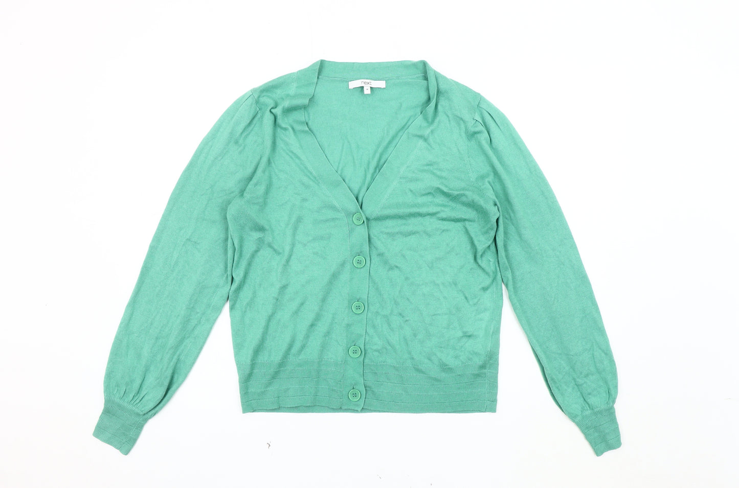 Next Women’s Green Cardigan - Size 12 V-Neck Knit