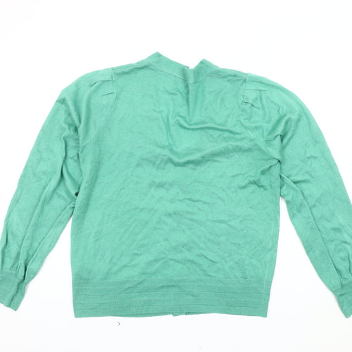 Next Women’s Green Cardigan - Size 12 V-Neck Knit