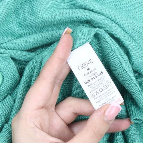 Next Women’s Green Cardigan - Size 12 V-Neck Knit