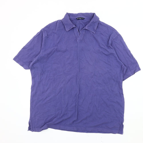 Marks and Spencer Men's Purple Collared Shirt XL