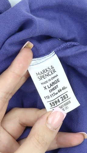 Marks and Spencer Men's Purple Collared Shirt XL