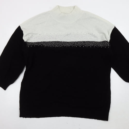 Roman Women's Black High Neck Jumper, Size 18