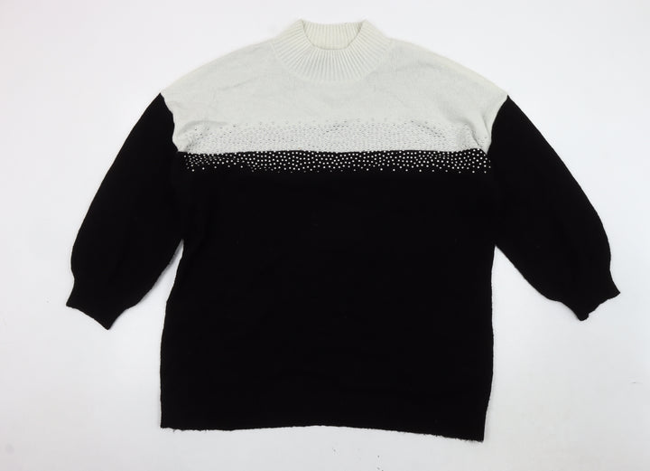 Roman Women's Black High Neck Jumper, Size 18