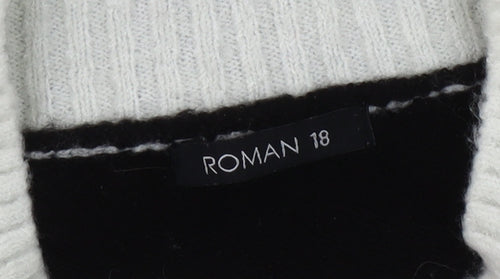 Roman Women's Black High Neck Jumper, Size 18
