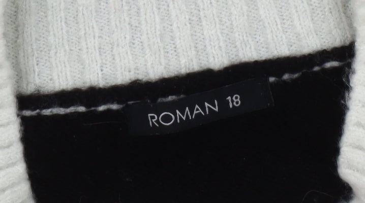 Roman Women's Black High Neck Jumper, Size 18