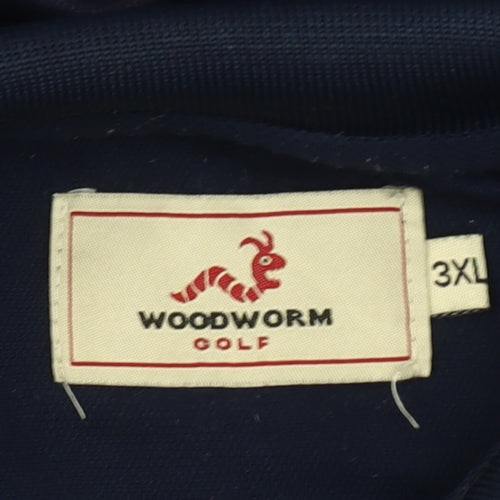 Woodworm Men's Blue 3XL Polo Golf Shirt