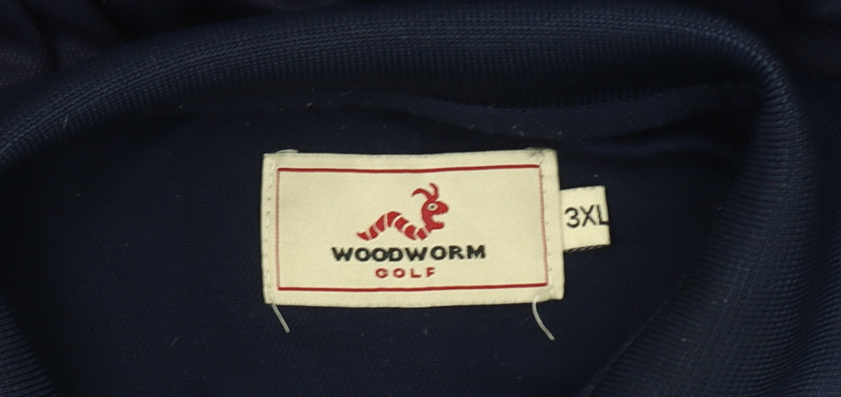 Woodworm Men's Blue 3XL Polo Golf Shirt