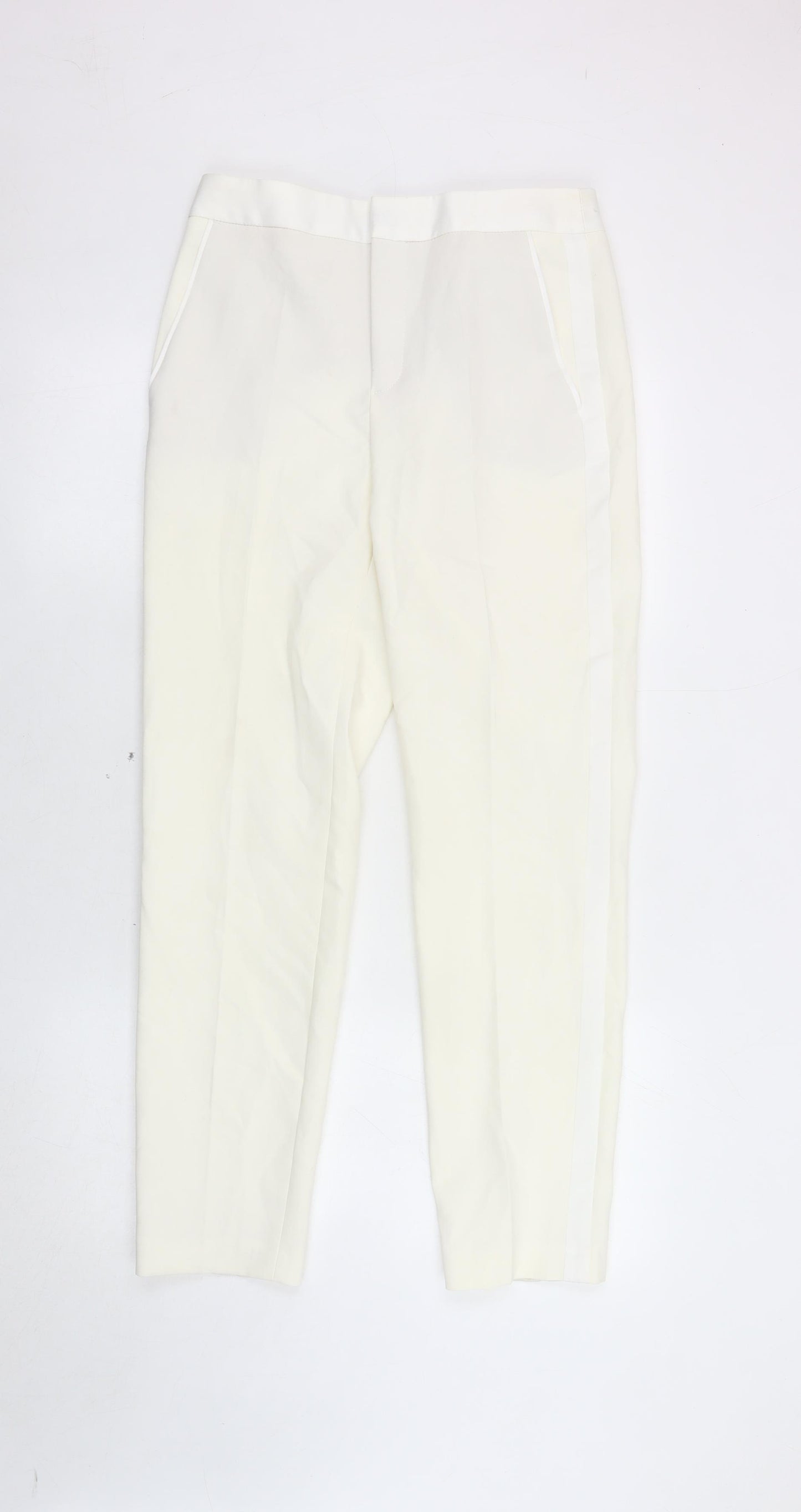 Zara Women's Ivory Trousers, Size S - Stylish & Versatile