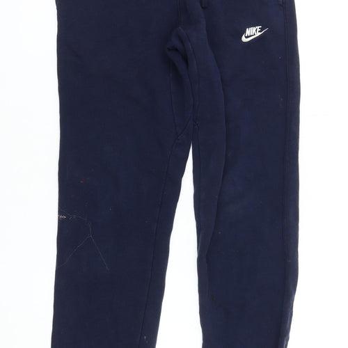 Nike Men's Blue Jogger Trousers - Size S, Elastic Waist