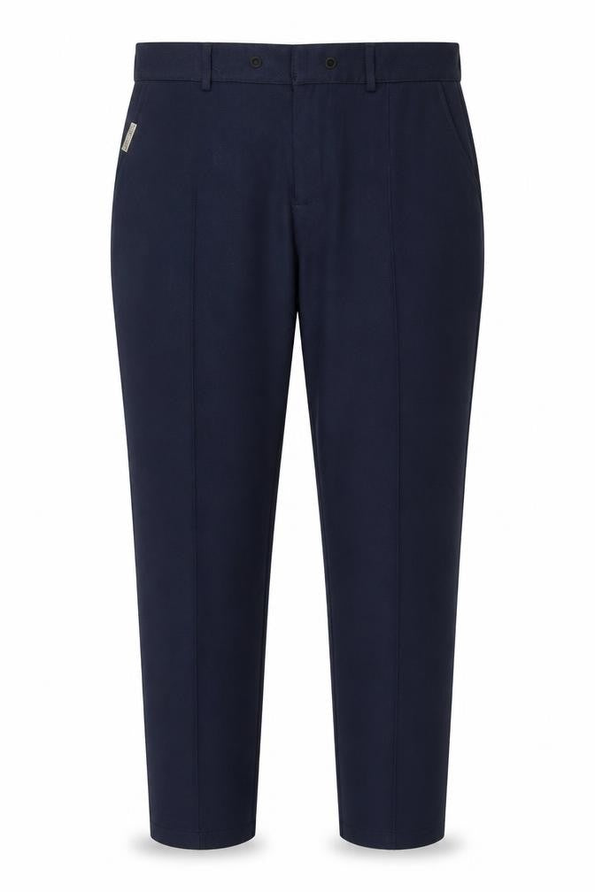 Front view of Mauvais Women's Blue Straight Trousers, size 8