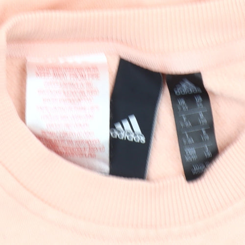 Adidas Girls Pink Pullover Sweatshirt 2-3 Years Logo Crew Neck