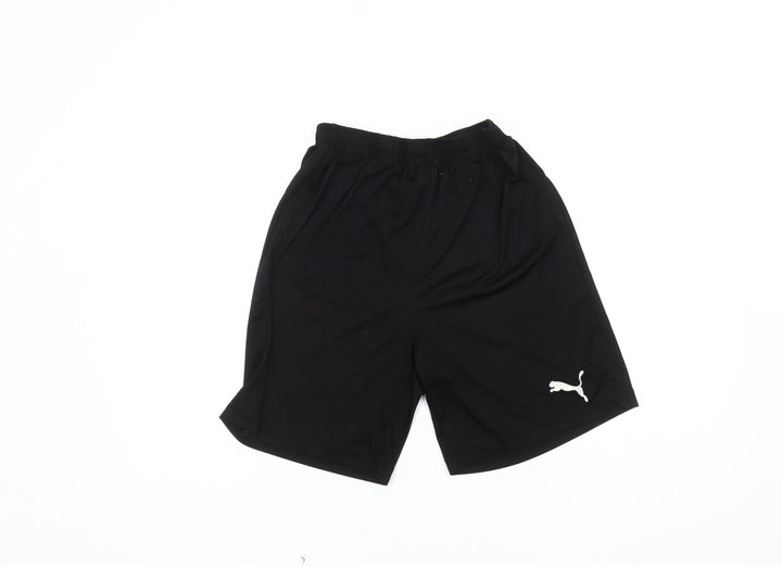 Puma Boys Black Athletic Shorts - Size S, Lightweight for Summer