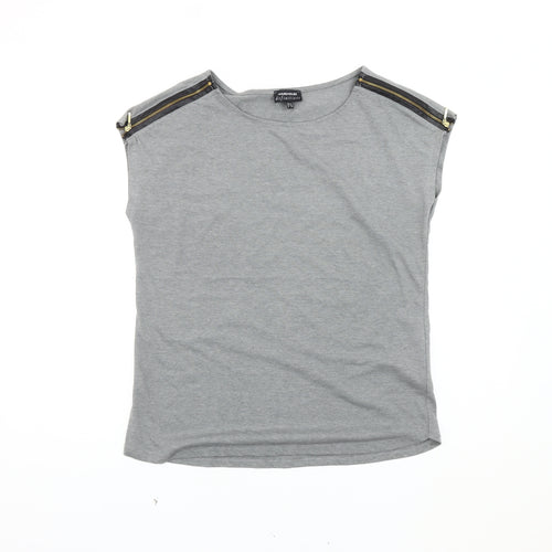Warehouse Women's Grey T-Shirt UK 12 - Casual Sleeveless Top