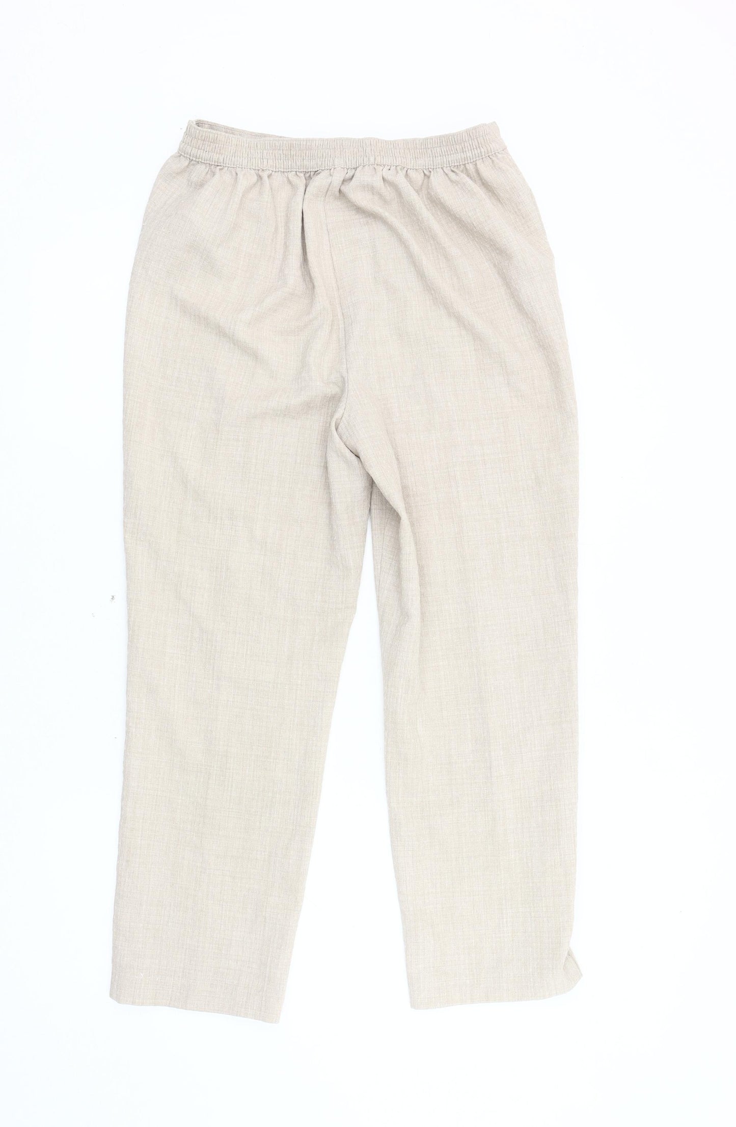 Honor Millburn Women’s Beige Trousers, Size 12, Elastic Waist