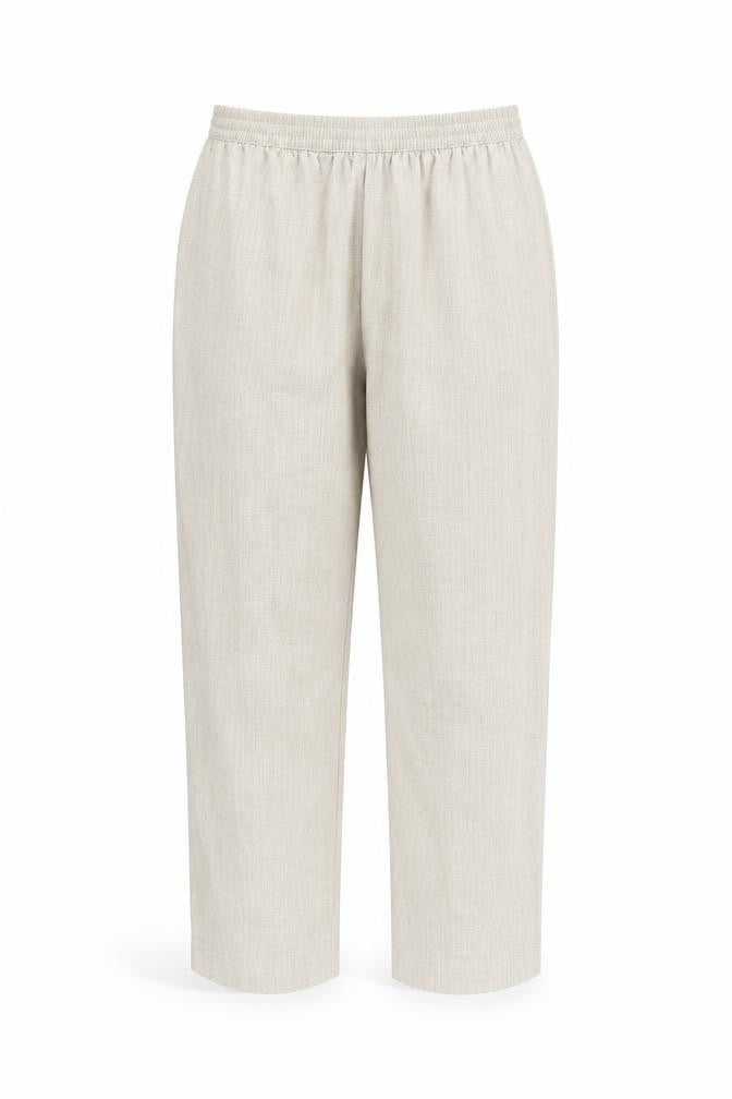 Honor Millburn Women’s Beige Trousers, Size 12, Elastic Waist