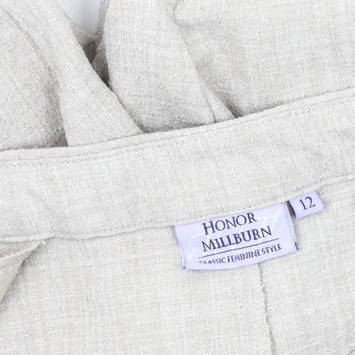 Honor Millburn Women’s Beige Trousers, Size 12, Elastic Waist