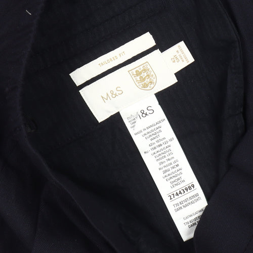 Marks and Spencer Men's Blue Tailored Trousers L
