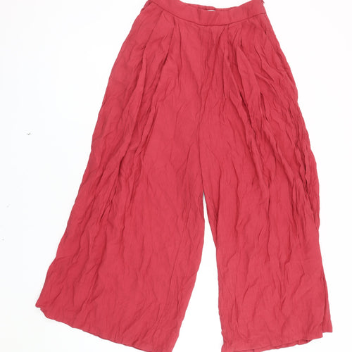MNG Women's Red Wide-Leg Trousers Size 8