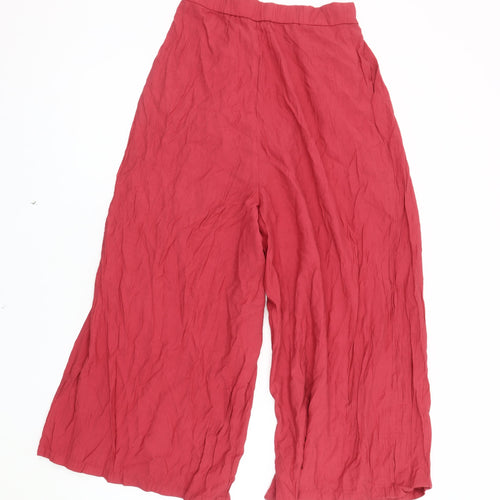 MNG Women's Red Wide-Leg Trousers Size 8