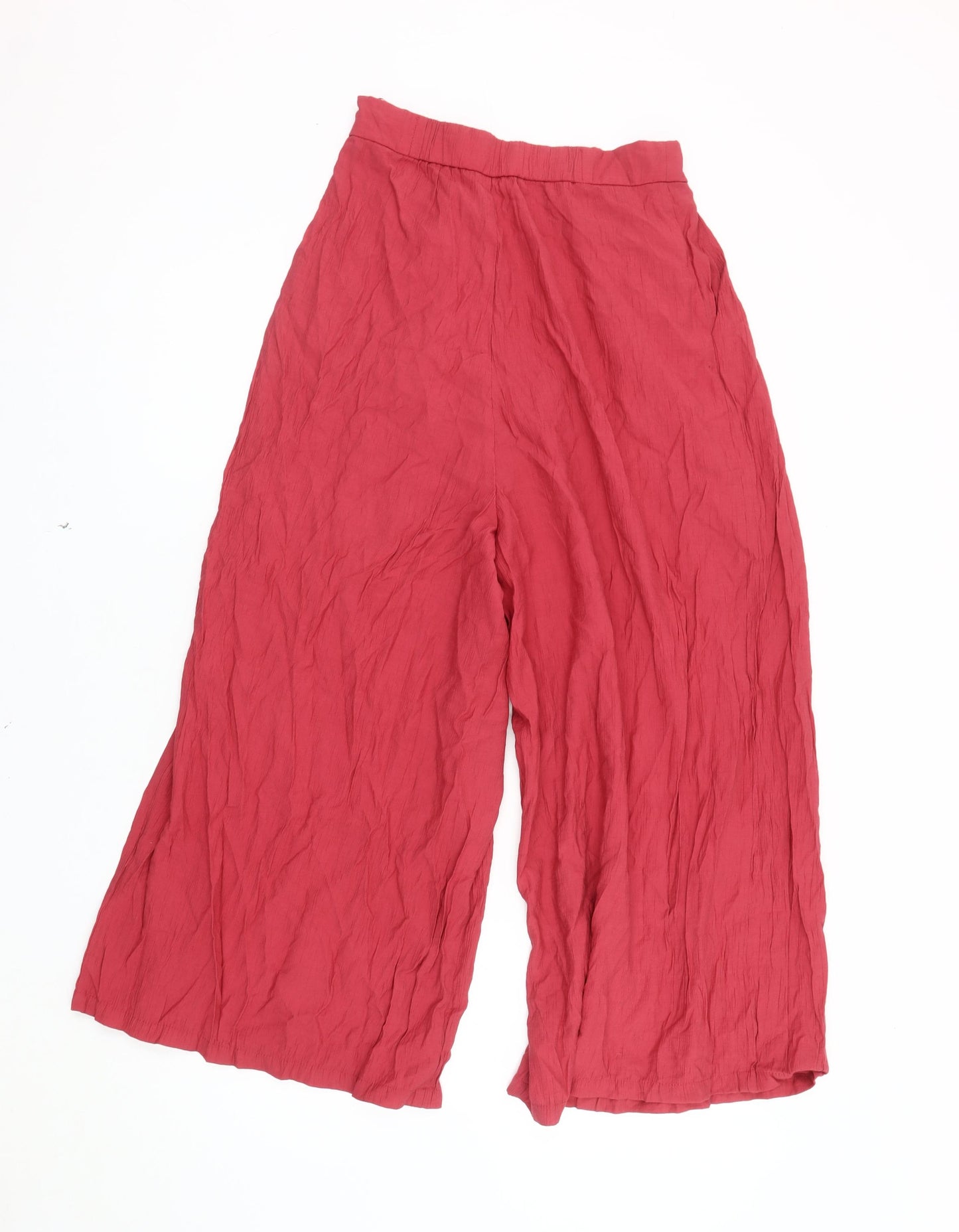 MNG Women's Red Wide-Leg Trousers Size 8