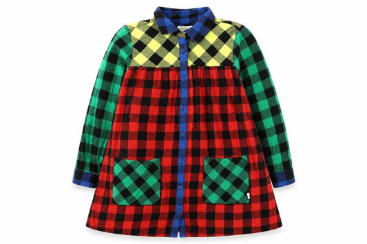 Little Bird Girls Multicoloured Plaid Shirt Dress 5-6 Years