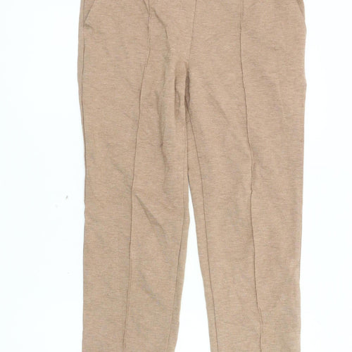 Marks and Spencer Beige Elastic Waist Trousers Women Size 10