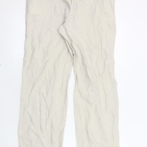 Fransa Women's Beige Straight Trousers L