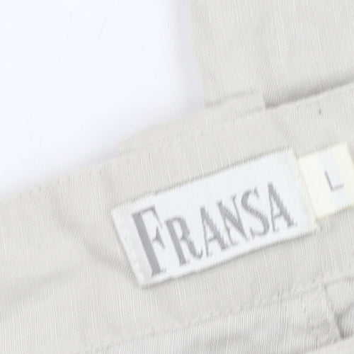 Fransa Women's Beige Straight Trousers L