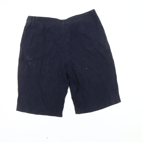 Marks and Spencer Women's Blue Chino Shorts Size 14