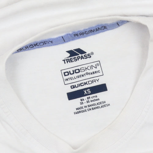 Trespass White XS Unisex Quick Dry Crew Neck T-Shirt
