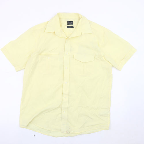 BH Ltd Unisex Yellow Button-Up Shirt, Medium