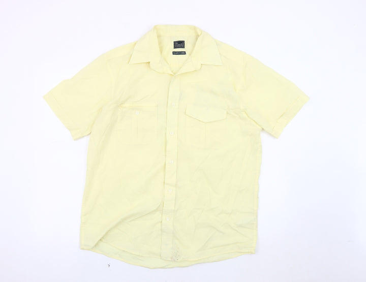 BH Ltd Unisex Yellow Button-Up Shirt, Medium