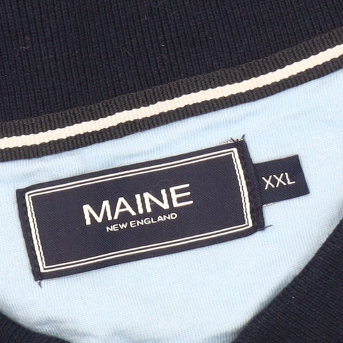 Maine Men’s 2XL Blue Striped Polo Shirt