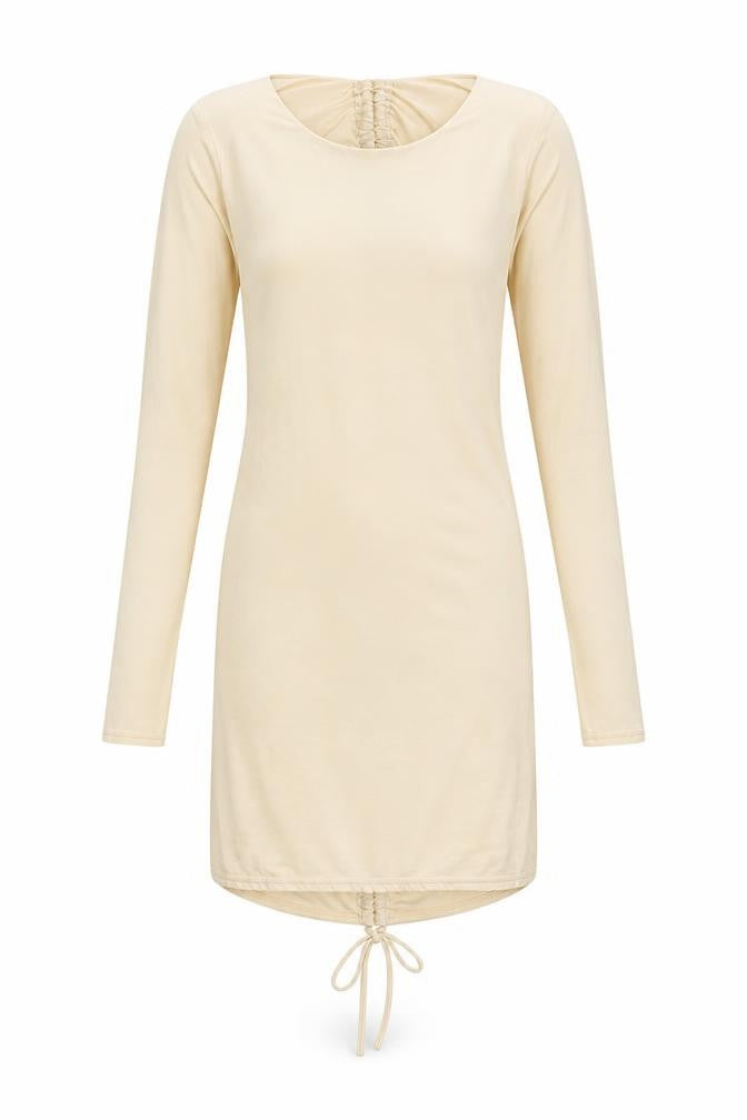 Missguided Women's Beige Long Sleeve Bodycon Dress Size 8