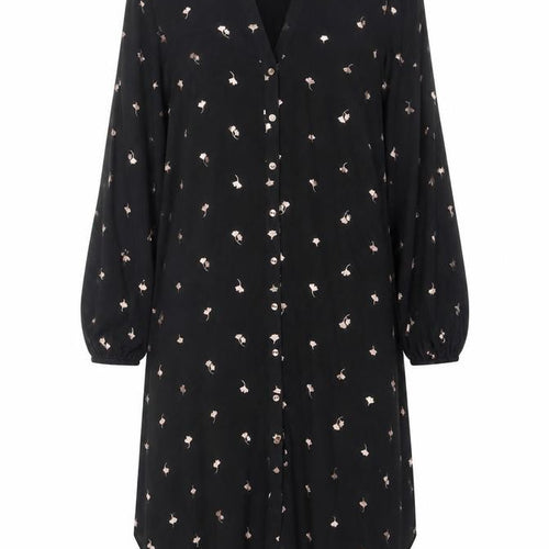 Oasis Women's Black Floral Shirt Dress Size 12