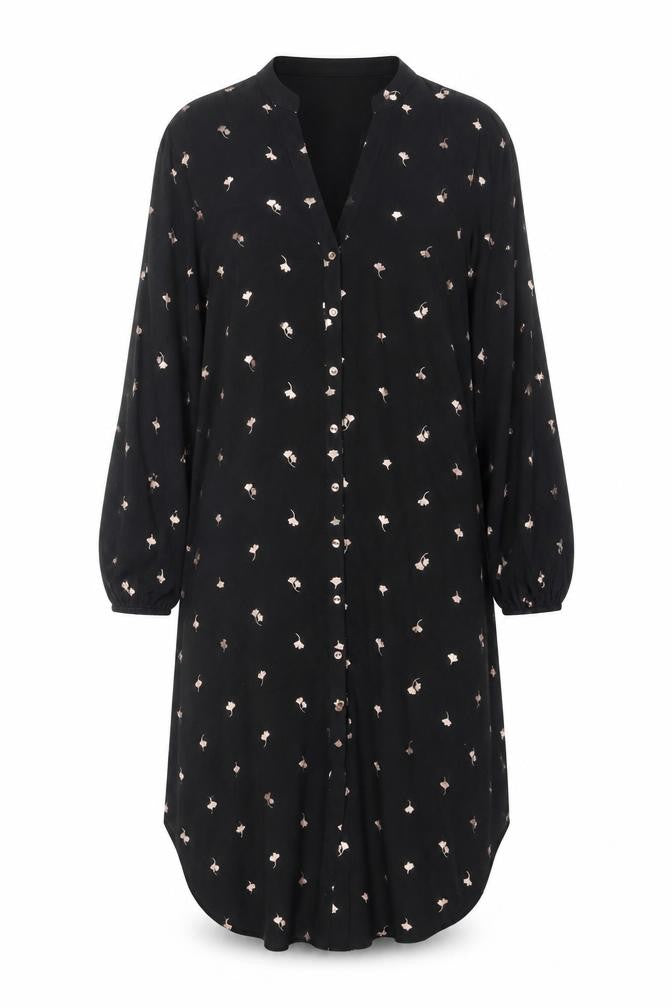 Oasis Women's Black Floral Shirt Dress Size 12