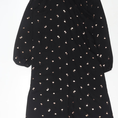 Oasis Women's Black Floral Shirt Dress Size 12