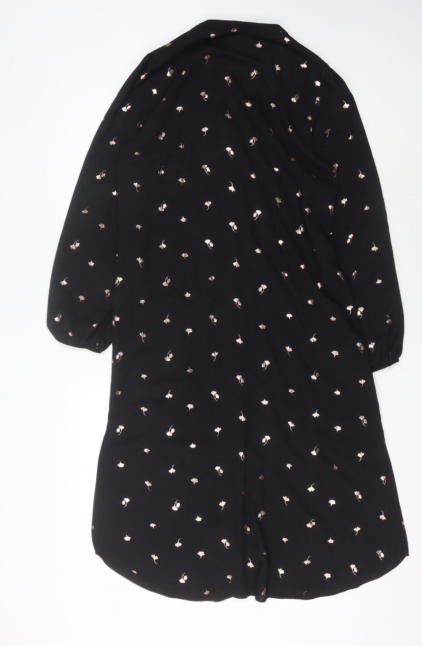 Oasis Women's Black Floral Shirt Dress Size 12