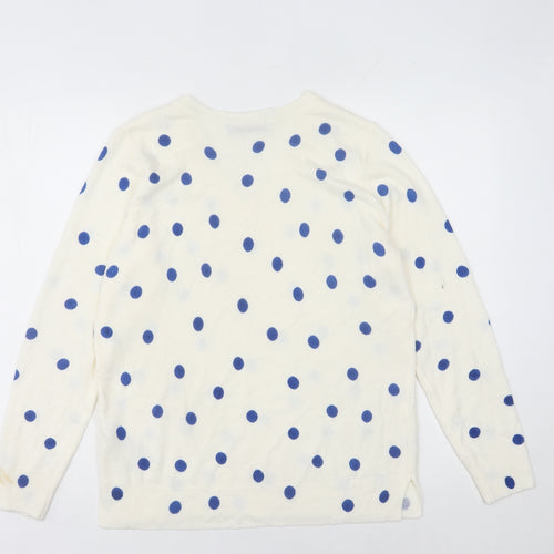 Marks and Spencer Women's White Polka Dot Jumper Size 14