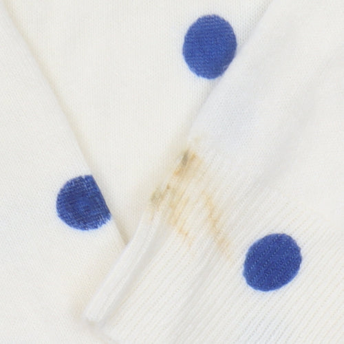Marks and Spencer Women's White Polka Dot Jumper Size 14