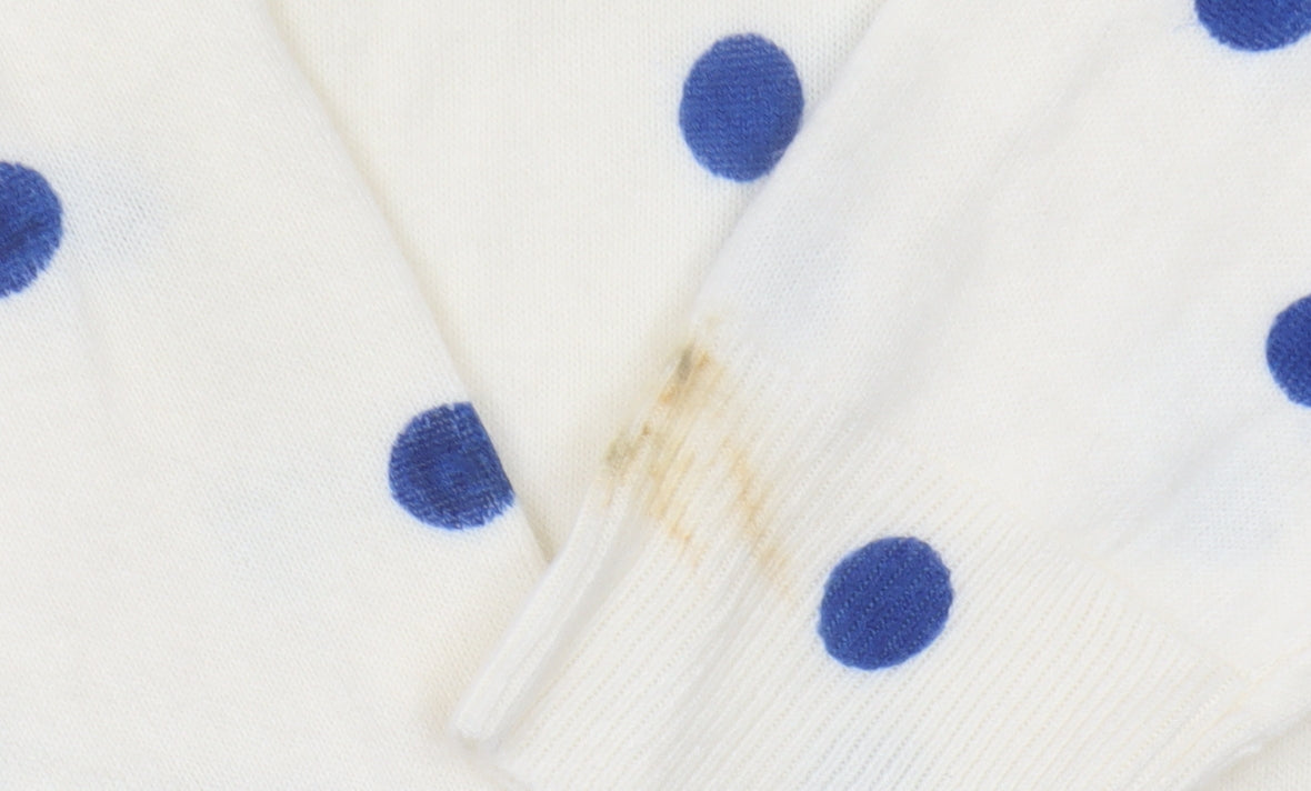 Marks and Spencer Women's White Polka Dot Jumper Size 14