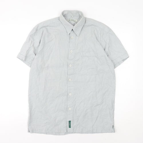 Ben Sherman Men's Grey Button-Up Shirt, Medium, Short Sleeve