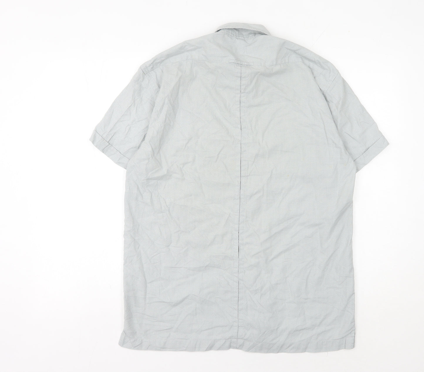 Ben Sherman Men's Grey Button-Up Shirt, Medium, Short Sleeve